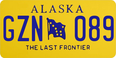 AK license plate GZN089
