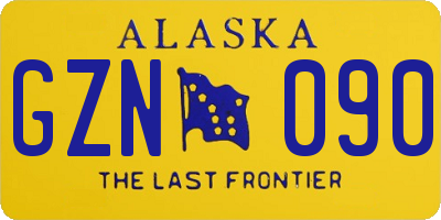 AK license plate GZN090