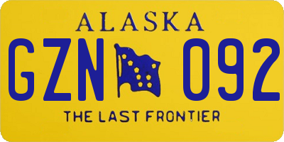 AK license plate GZN092