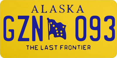 AK license plate GZN093