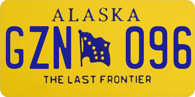 AK license plate GZN096