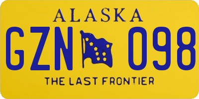 AK license plate GZN098