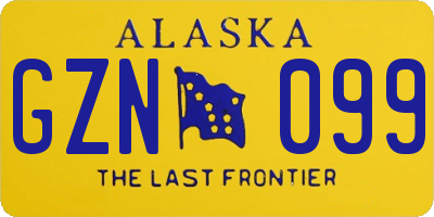 AK license plate GZN099