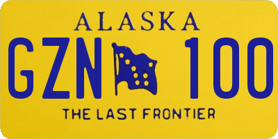 AK license plate GZN100