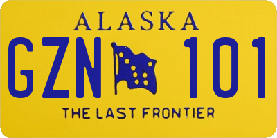 AK license plate GZN101