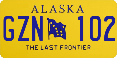 AK license plate GZN102