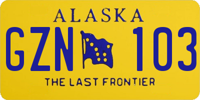 AK license plate GZN103