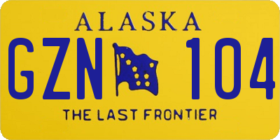 AK license plate GZN104