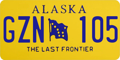 AK license plate GZN105