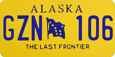 AK license plate GZN106