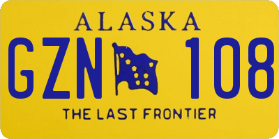 AK license plate GZN108