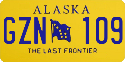 AK license plate GZN109