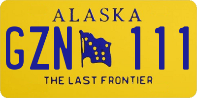 AK license plate GZN111