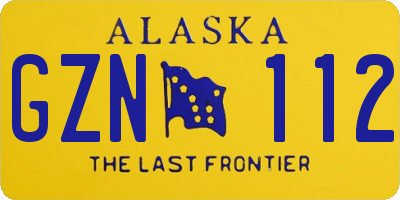 AK license plate GZN112