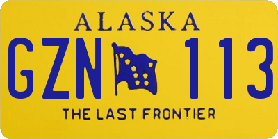 AK license plate GZN113