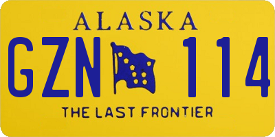 AK license plate GZN114