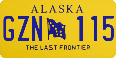 AK license plate GZN115