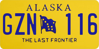 AK license plate GZN116