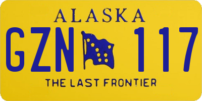 AK license plate GZN117