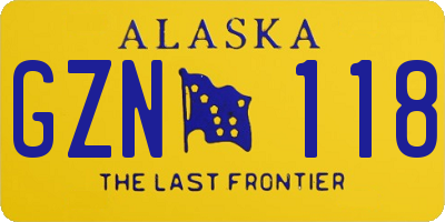 AK license plate GZN118