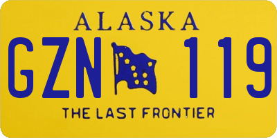 AK license plate GZN119