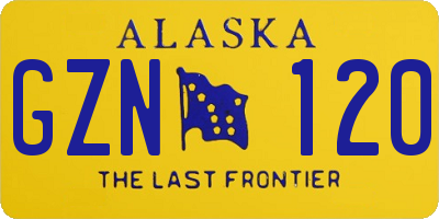 AK license plate GZN120