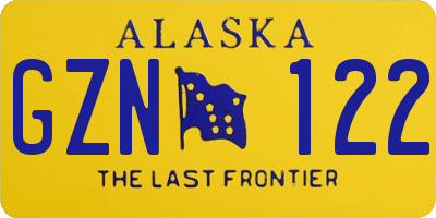 AK license plate GZN122