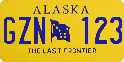 AK license plate GZN123