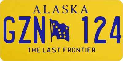 AK license plate GZN124