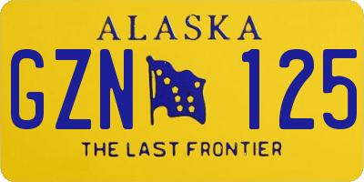 AK license plate GZN125