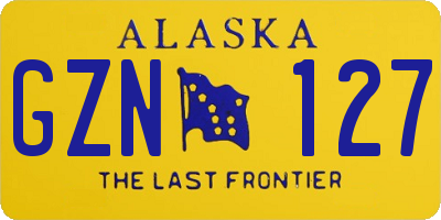 AK license plate GZN127