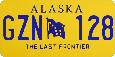 AK license plate GZN128