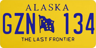 AK license plate GZN134