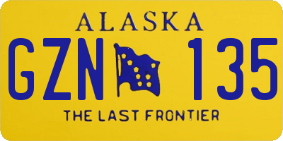 AK license plate GZN135