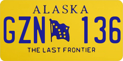 AK license plate GZN136