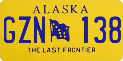 AK license plate GZN138