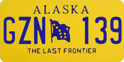 AK license plate GZN139