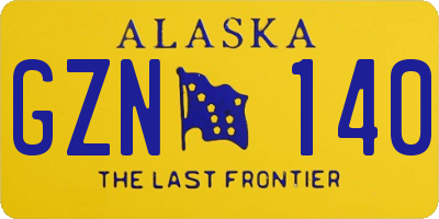 AK license plate GZN140