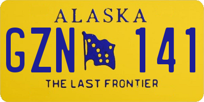 AK license plate GZN141