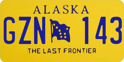 AK license plate GZN143