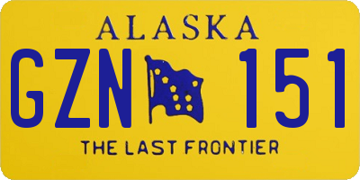 AK license plate GZN151