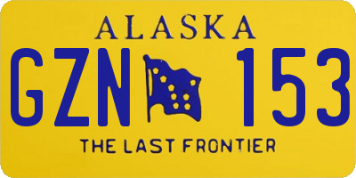 AK license plate GZN153