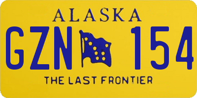 AK license plate GZN154