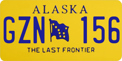 AK license plate GZN156