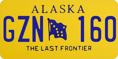 AK license plate GZN160