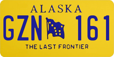 AK license plate GZN161