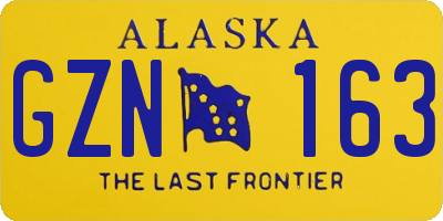 AK license plate GZN163