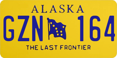 AK license plate GZN164