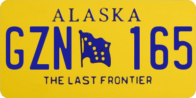 AK license plate GZN165