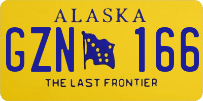 AK license plate GZN166